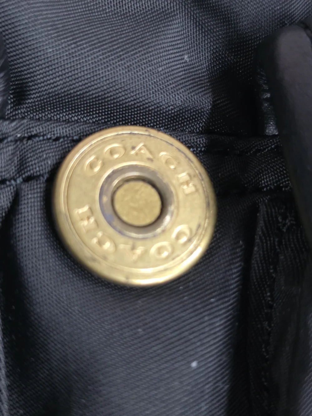 Coach Black Nylon Leather Cargo Backpack with Gold Hardware
